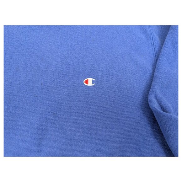 Vintage 90s Champion Reverse Weave Blue Blank Crewneck Sweatshirt Size L - Picture 4 of 12